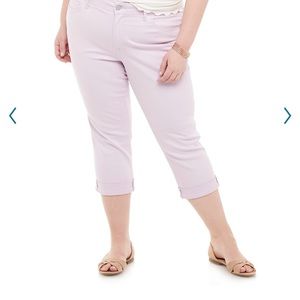 Plus Size EVRI™ Capri Pants Lavender Lilac 24W Light Purple